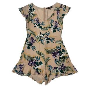 For Love & Lemons Pina Colada Romper - Tropical Print - Small